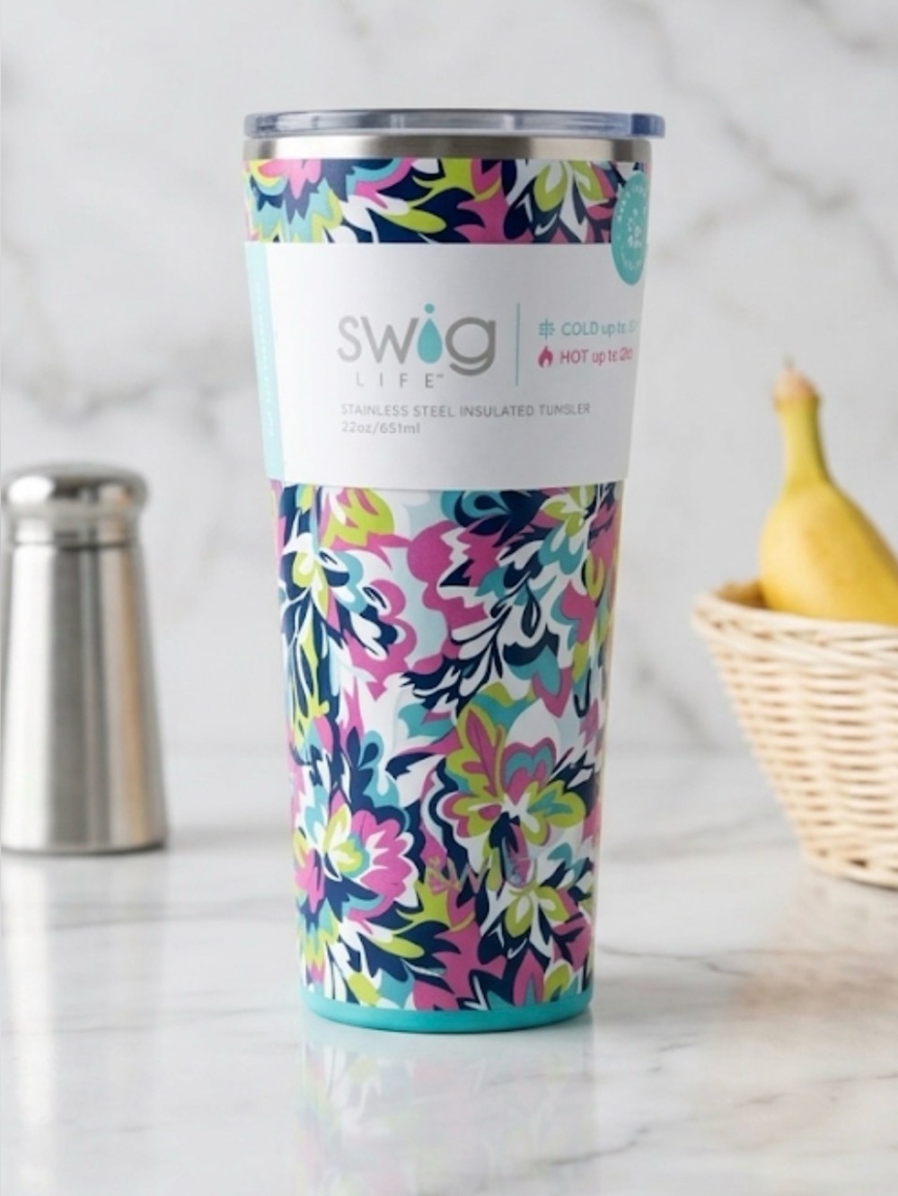 Swig Life 22 oz Insulated Glass/Cup Tumbler with Lid Hot/New